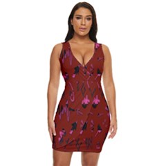 Doodles Maroon Draped Bodycon Dress by nateshop