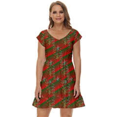 Holidays Short Sleeve Tiered Mini Dress by nateshop