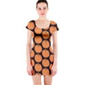 Black And Orange Pumpkin Short Sleeve Bodycon Dress View1