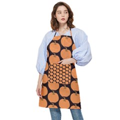 Black And Orange Pumpkin Pocket Apron by ConteMonfrey