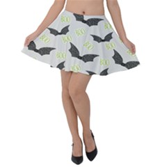 Boo! Bat Rain - Halloween Decor  Velvet Skater Skirt by ConteMonfrey