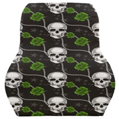 Green Roses And Skull - Romantic Halloween   Car Seat Back Cushion  by ConteMonfrey