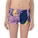 Pink Black And Yellow Abstract Painting Boyleg Bikini Bottoms View1