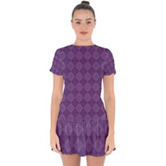 Purple Drop Hem Mini Chiffon Dress by nateshop