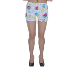 Pineapple And Watermelon Summer Fruit Skinny Shorts by Jancukart