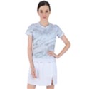 White Marble Texture Pattern Women s Sports Top View1