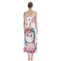 Cartoon Unicorn Fantasy Button Up Chiffon Maxi Dress View2