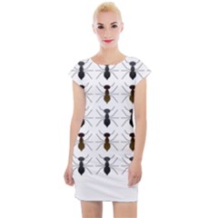 Ant Insect Pattern Cartoon Ants Cap Sleeve Bodycon Dress by Ravend