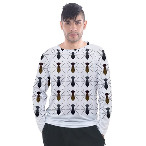 Ant Insect Pattern Cartoon Ants Men s Long Sleeve Raglan Tee by Ravend