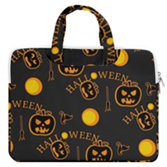 Halloween Background Pattern Macbook Pro 13  Double Pocket Laptop Bag by Ravend