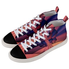 Pattern Colorful Background Abstarct Men s Mid-top Canvas Sneakers by Ravend