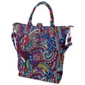 Abstract Art Color Geometry Pattern Buckle Top Tote Bag View1