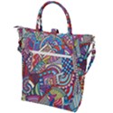 Abstract Art Color Geometry Pattern Buckle Top Tote Bag View2