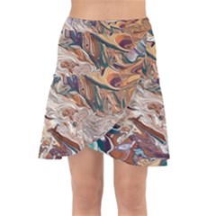 Abstract Ammonite I Wrap Front Skirt by kaleidomarblingart