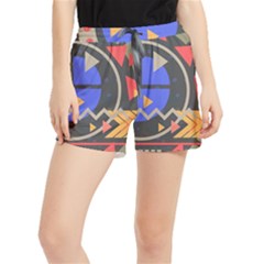 Background Abstract Colors Shapes Women s Runner Shorts by Wegoenart