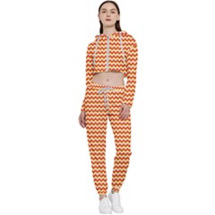 Pattern Zig Zag Stripe Geometric Cropped Zip Up Lounge Set by Ravend