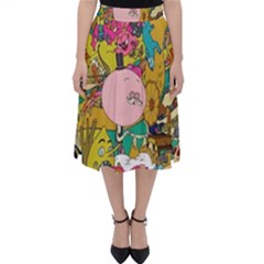 Cartoon Wallpapers Classic Midi Skirt by Jancukart