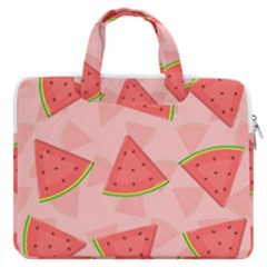 Background Watermelon Pattern Fruit Macbook Pro 13  Double Pocket Laptop Bag by Wegoenart