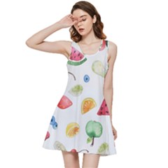 Fruit Summer Vitamin Watercolor Inside Out Racerback Dress by Wegoenart