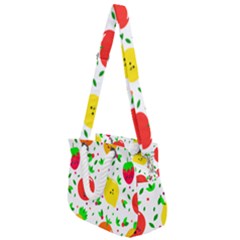 Pattern Fruit Fruits Orange Green Rope Handles Shoulder Strap Bag by Wegoenart