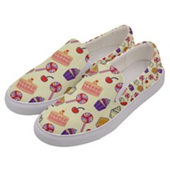 Cupcake Pattern Lollipop Men s Canvas Slip Ons by Wegoenart