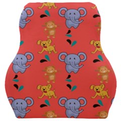 Elephant Cartoon Animal Monkey Car Seat Velour Cushion  by Wegoenart