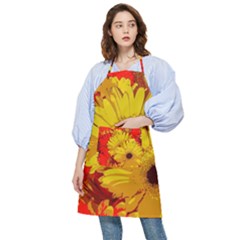 Flower Daisies Bloom Blossom Pocket Apron by Wegoenart