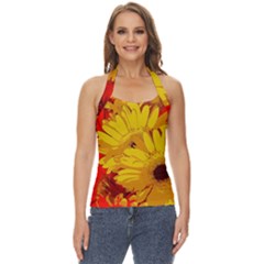 Flower Daisies Bloom Blossom Basic Halter Top by Wegoenart