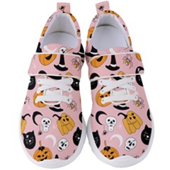 Pumpkin Cat Pattern Skull Women s Velcro Strap Shoes by Wegoenart