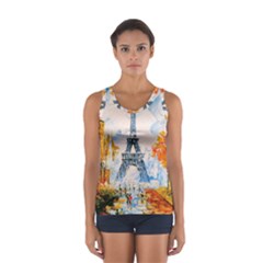 Eiffel Tower Landmark Architecture  Artistic Sport Tank Top  by danenraven