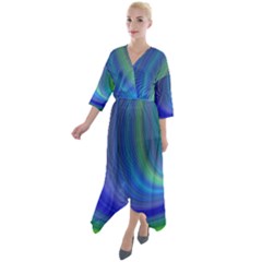 Space Design Abstract Sky Storm Quarter Sleeve Wrap Front Maxi Dress by danenraven