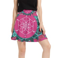 Blockchain Networking Digitization Waistband Skirt by Wegoenart