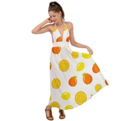 Fruits,orange Backless Maxi Beach Dress by nateshop