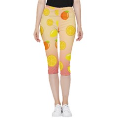 Fruits-gradient,orange Inside Out Lightweight Velour Capri Leggings  by nateshop