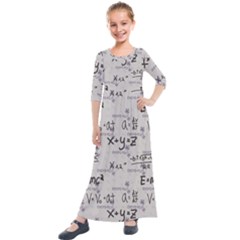 Pattern Wallpaper Math Formula Albert Einstein Kids  Quarter Sleeve Maxi Dress by danenraven