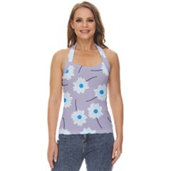 Flower Pattern Background Basic Halter Top by Wegoenart