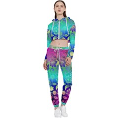 Flower Nature Petal  Blossom Cropped Zip Up Lounge Set by Ravend