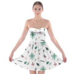 Christmass Theme Strapless Bra Top Dress by artworkshop