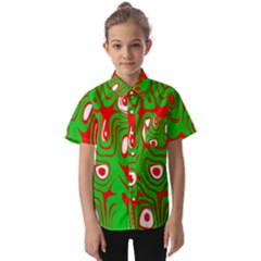 Red-green Kids  Short Sleeve Shirt by nateshop