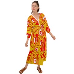 Red-yellow Grecian Style  Maxi Dress by nateshop