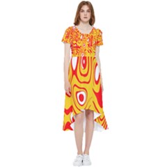 Red-yellow High Low Boho Dress by nateshop