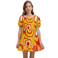 Red-yellow Kids  Short Sleeve Dolly Dress by nateshop