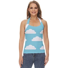 Clouds Blue Pattern Basic Halter Top by ConteMonfrey