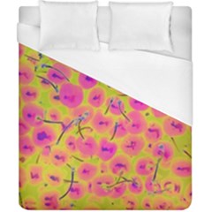 Cherries Fruit Food Neon Texture Fluorescent Duvet Cover (california King Size) by Wegoenart