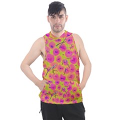 Cherries Fruit Food Neon Texture Fluorescent Men s Sleeveless Hoodie by Wegoenart