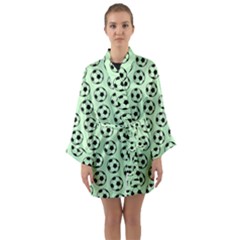 Pattern Ball Soccer Background Long Sleeve Satin Kimono by Wegoenart