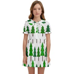 Chrismas Tree Greeen Kids  Sweet Collar Dress by nateshop