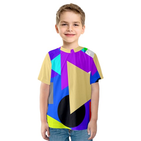 Shape Colorful Creativity Abstract Pattern Kids  Sport Mesh Tee by Ravend