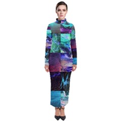 Patchwork Decorative Decor Tile Turtleneck Maxi Dress by Ravend