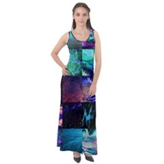 Patchwork Decorative Decor Tile Sleeveless Velour Maxi Dress by Ravend